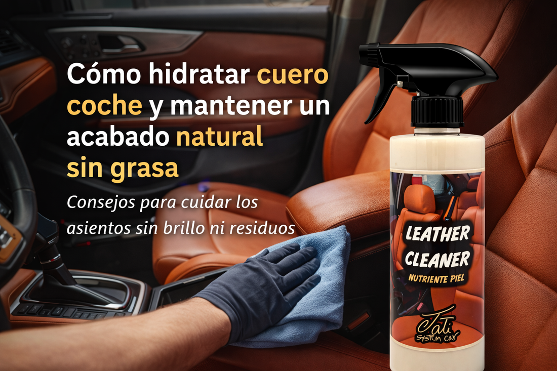 como hidratar cuero coche con acabado natural sin grasa en asientos de cuero interiores