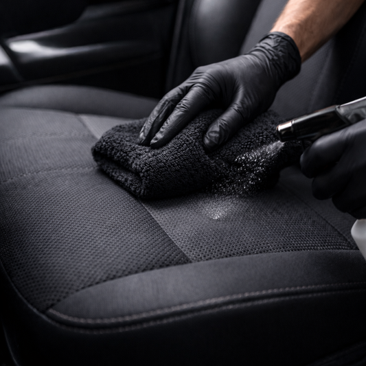 limpieza tapiceria coche aplicacion controlada producto textil sin exceso humedad