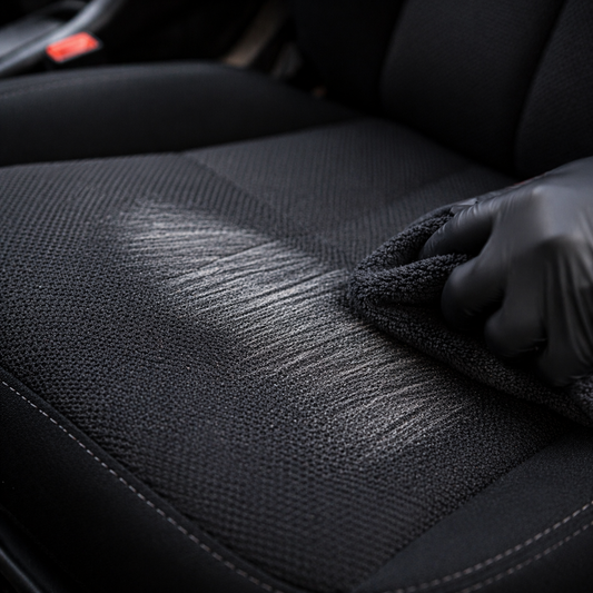 error limpieza tapiceria coche frotado excesivo tela dañada detalle asiento
