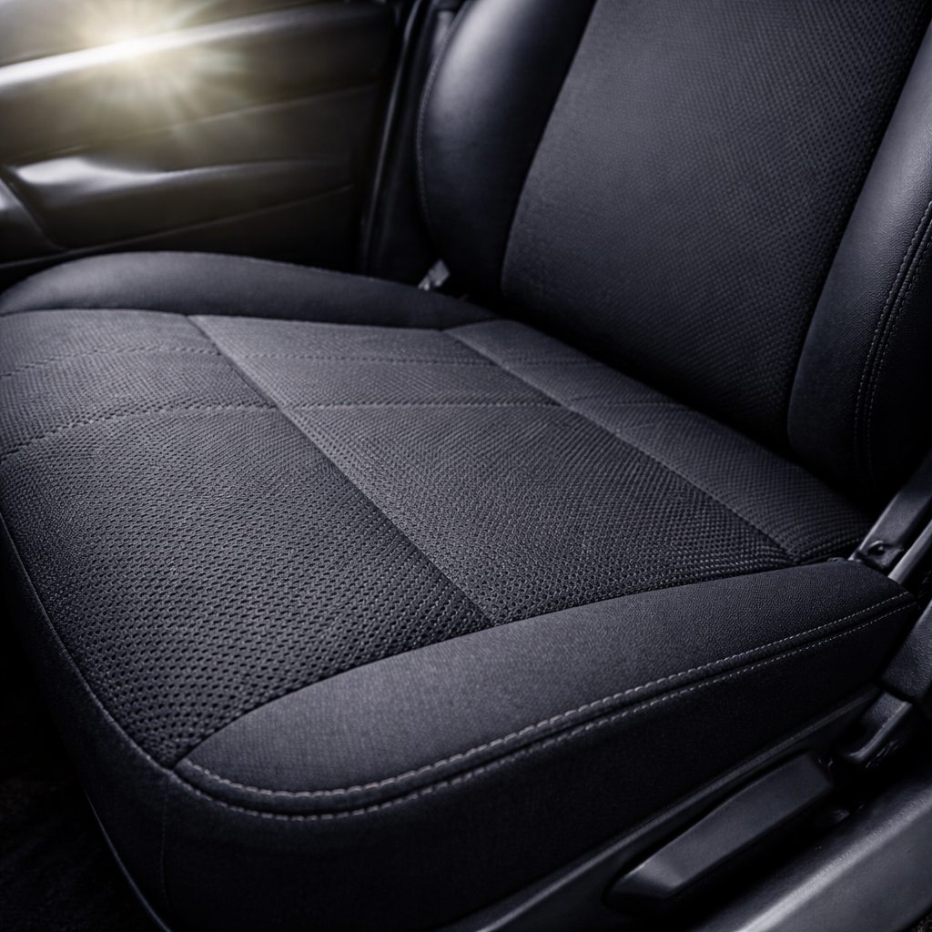 interior coche limpieza tapiceria eliminacion olores asiento tela detalle