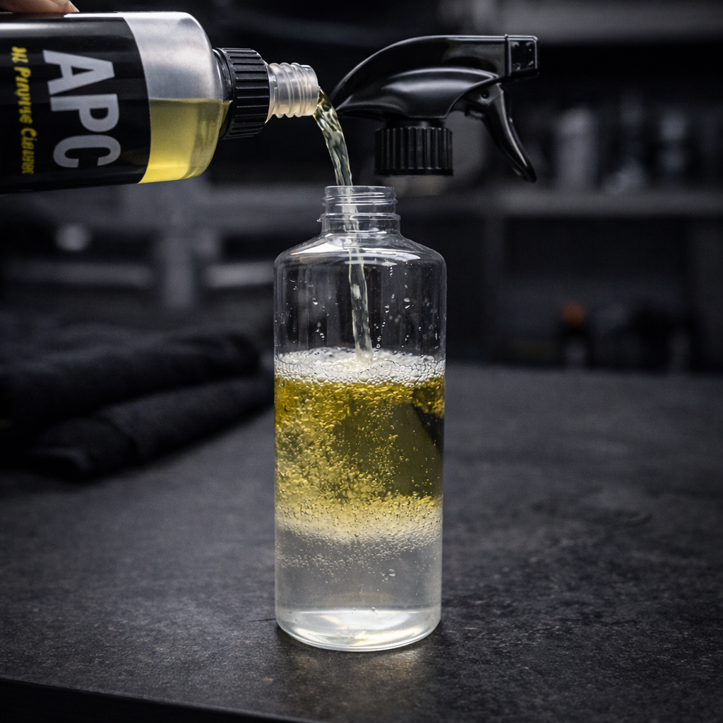 dilucion apc coche botella mezcla proporcion correcta limpieza detailing