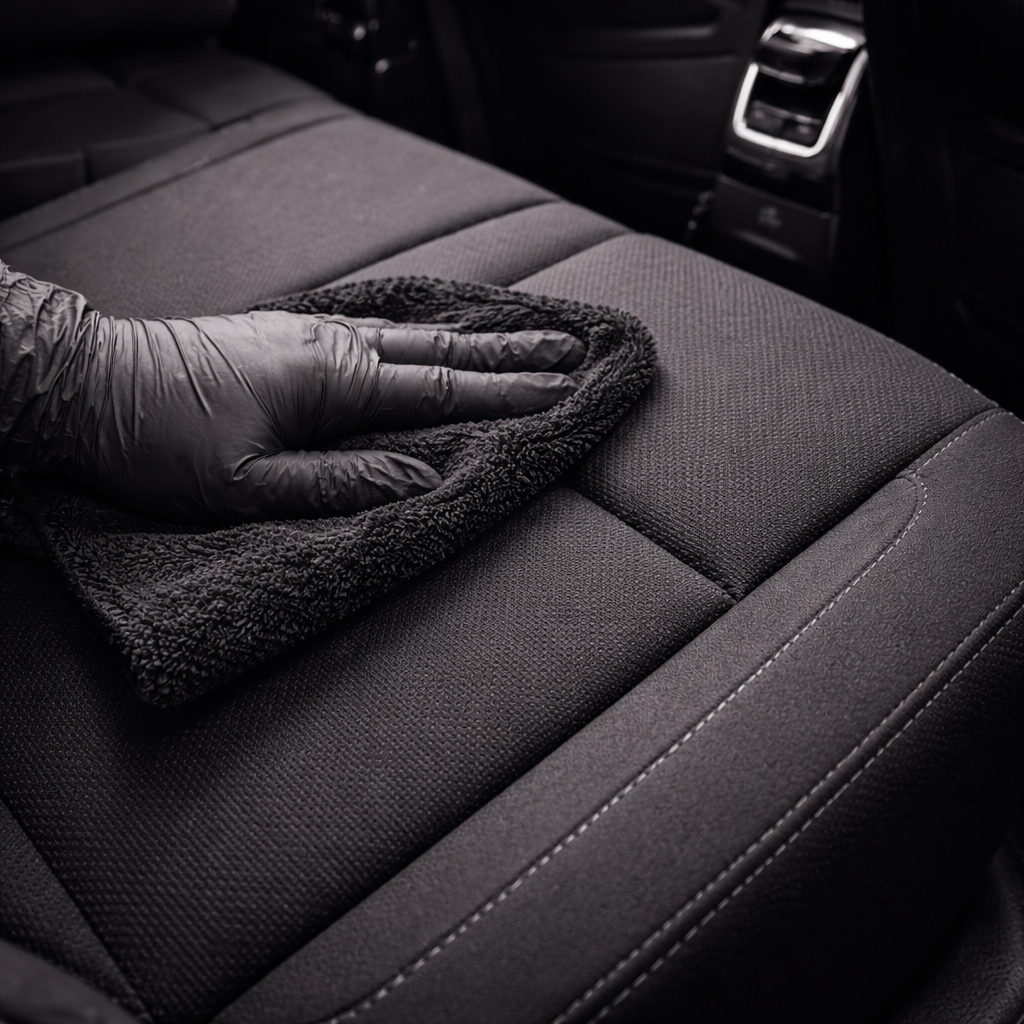 uso apc tapiceria coche limpieza asiento tela microfibra detalle