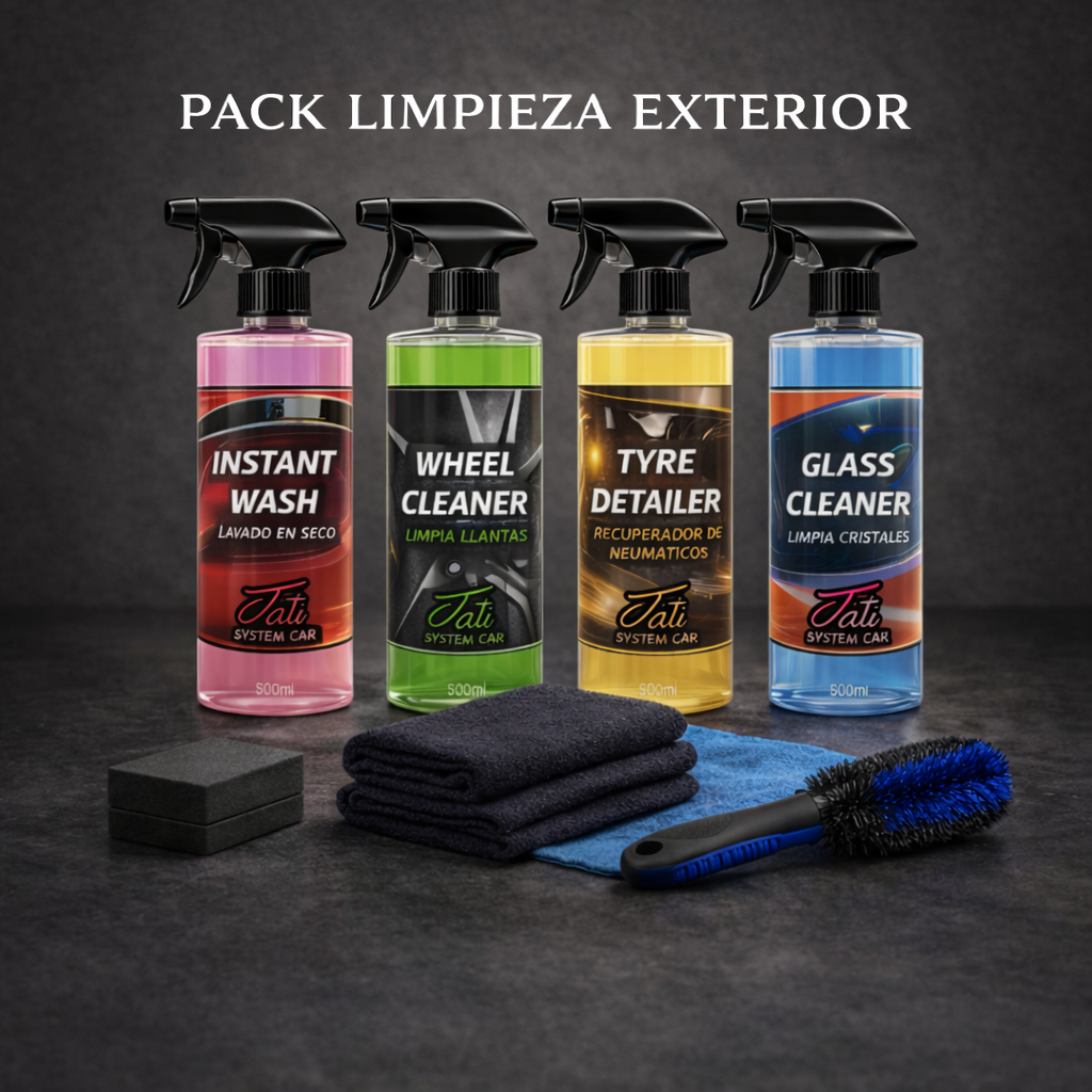 PACK LIMPIEZA EXTERIOR - 4 PRODUCTOS - 500ml - 4 COMPLEMENTOS ADICIONALES