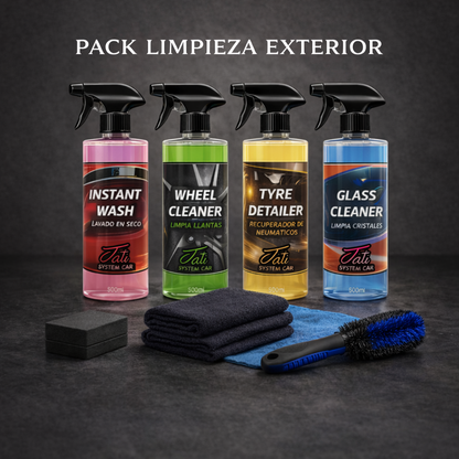 PACK LIMPIEZA EXTERIOR - 4 PRODUCTOS - 500ml - 4 COMPLEMENTOS ADICIONALES