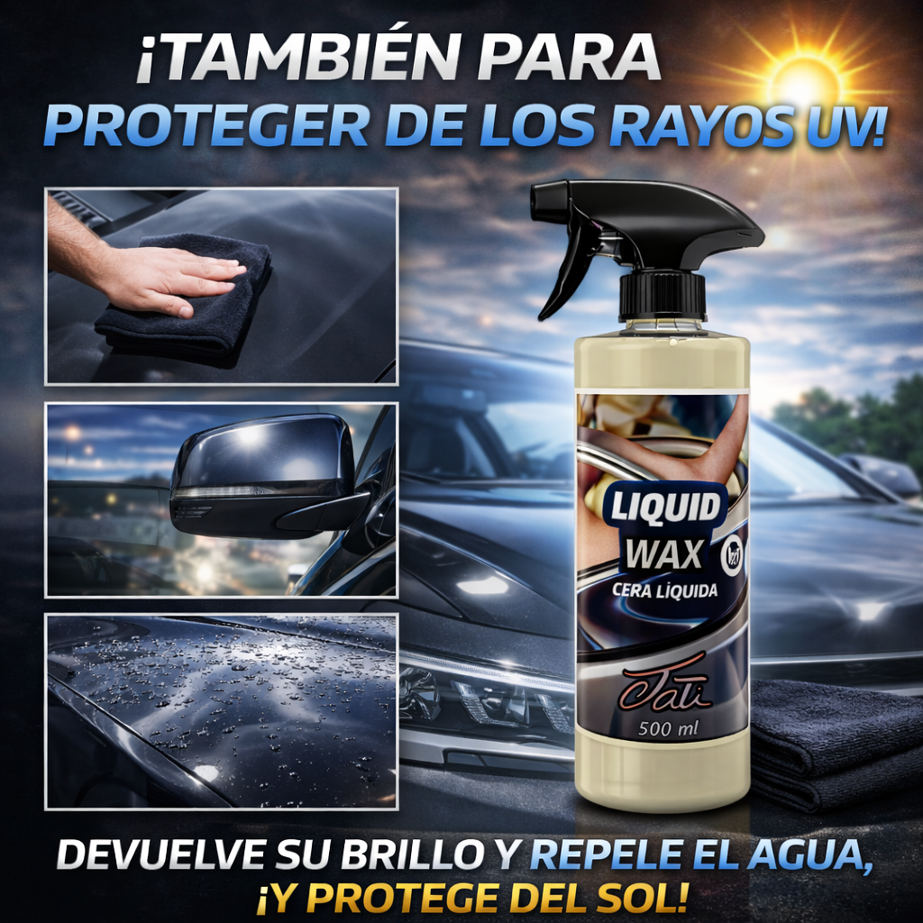 aplicación de cera líquida en carrocería de coche