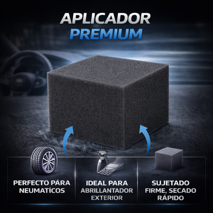 aplicador premium para abrillantar neumáticos sin exceso de producto
