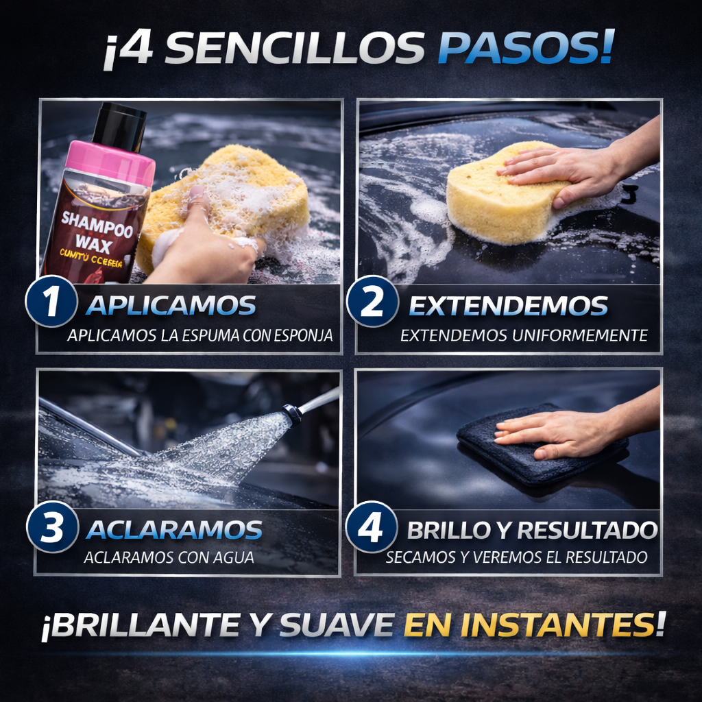 carnauba brillo carrocería coche tras aplicación