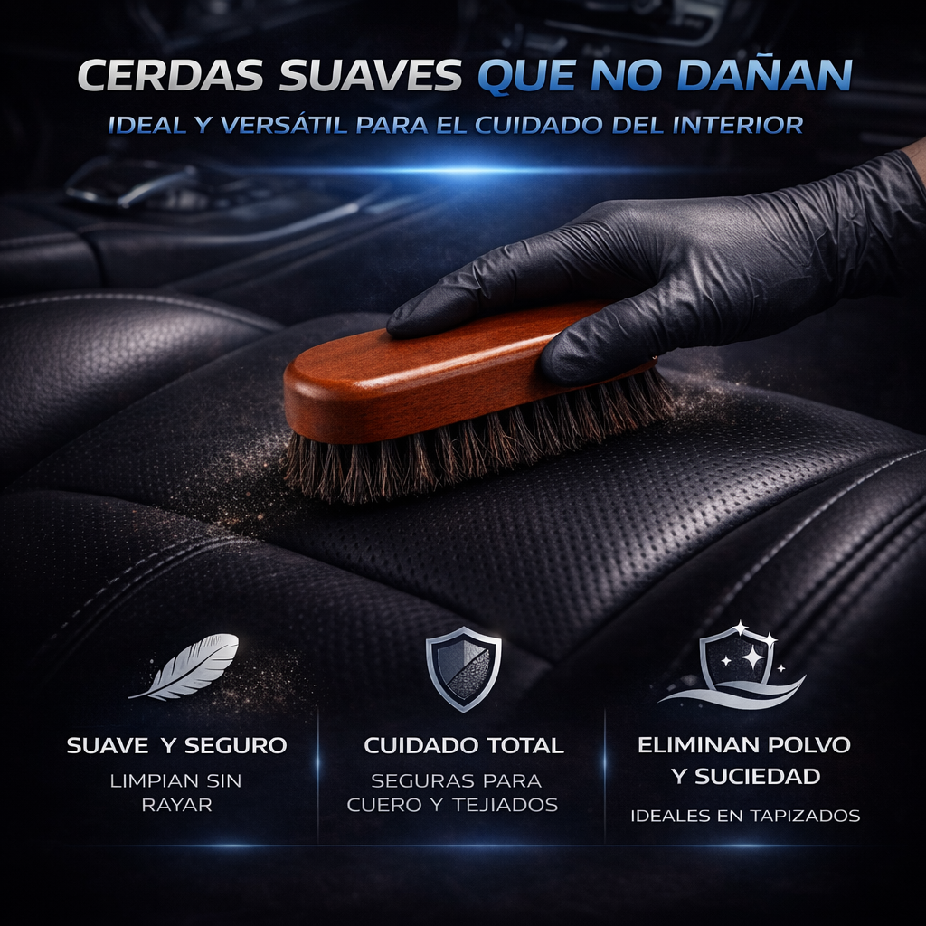 cepillo para limpiar asientos de coche sin dañar la tapicería