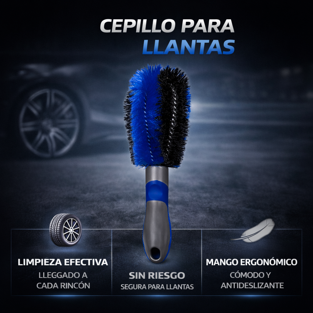 cepillo limpieza llantas profesional seguro para acabados