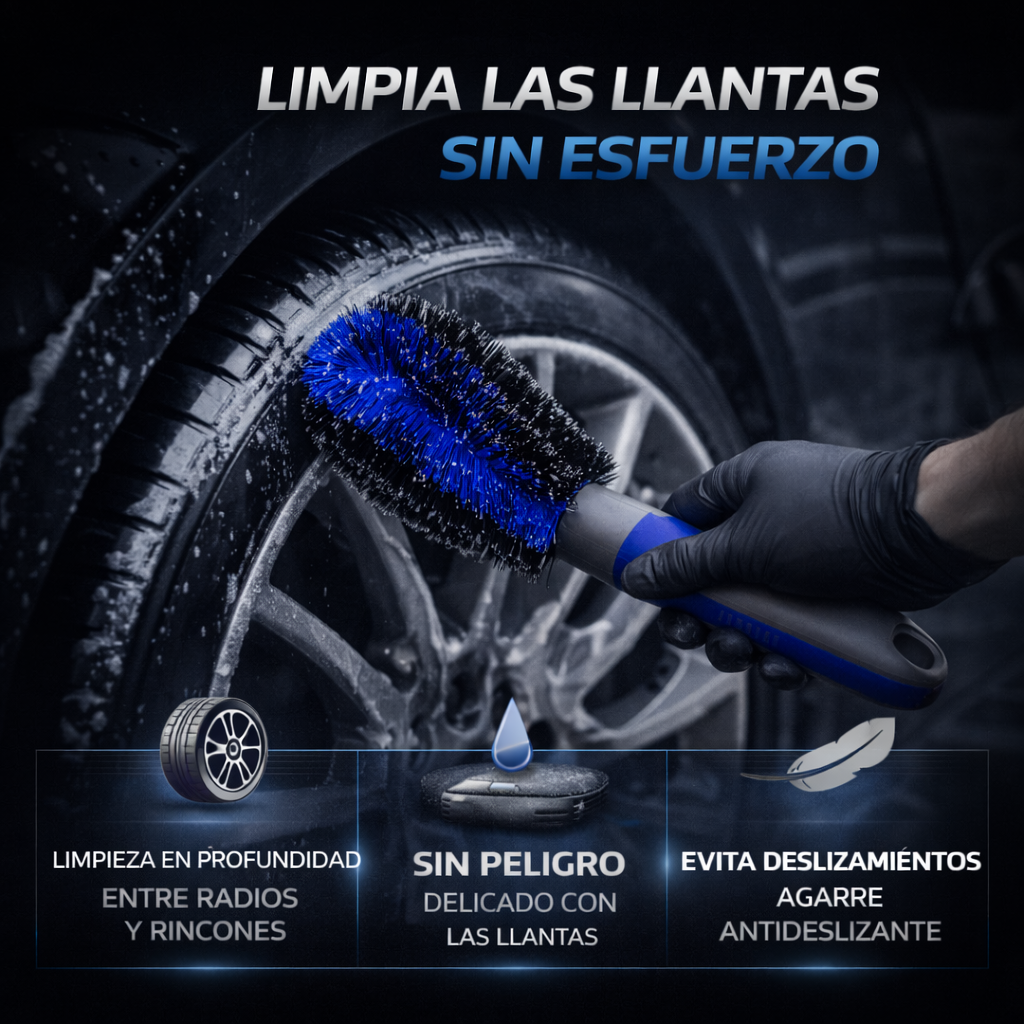 cepillo llantas coche para limpiar suciedad y polvo de freno