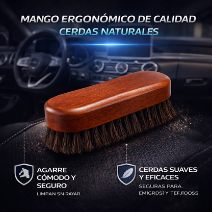 cepillo para tapizados interior coche con cerdas suaves naturales