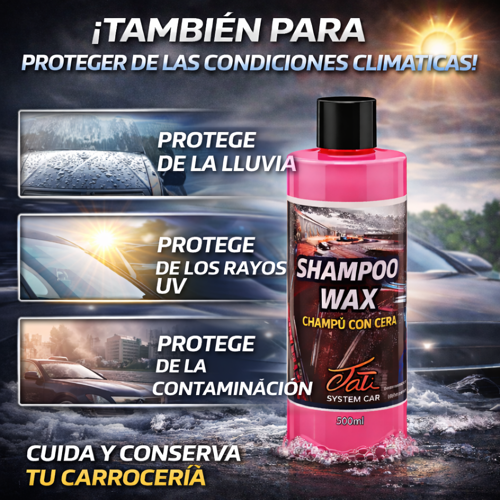 champú coche con efecto hidrofóbico y acabado uniforme
