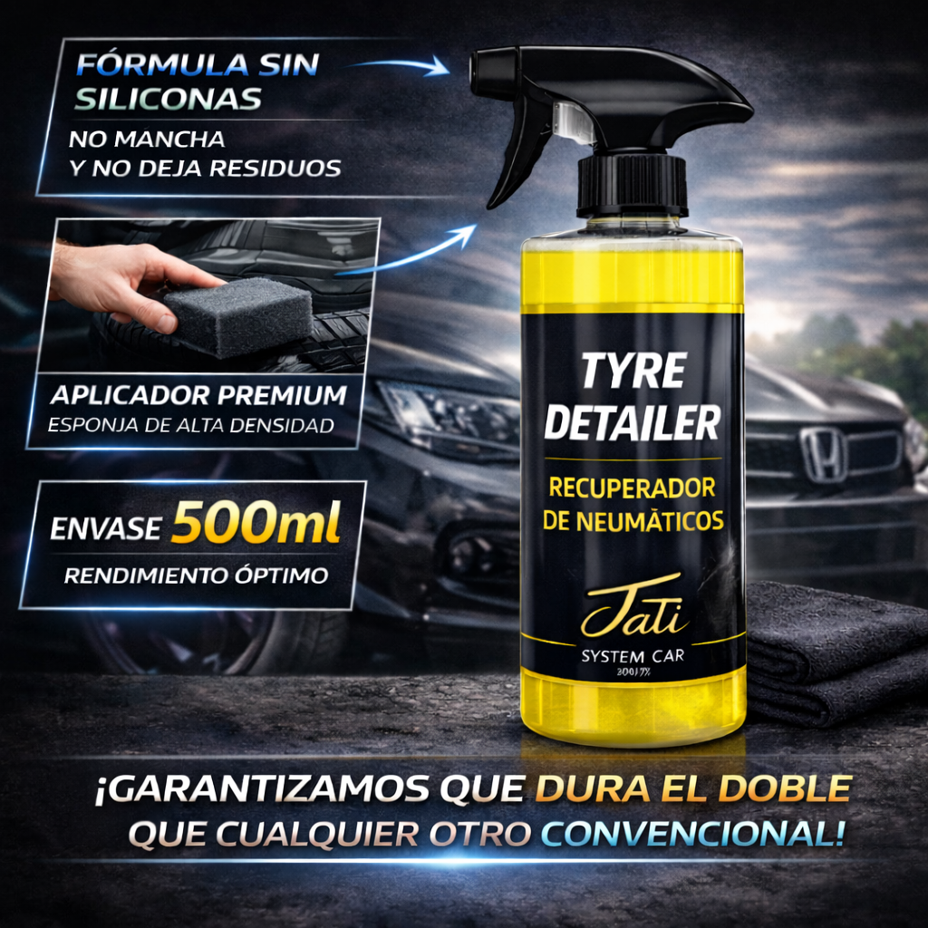 cuidado de gomas y neumáticos coche con brillo controlado