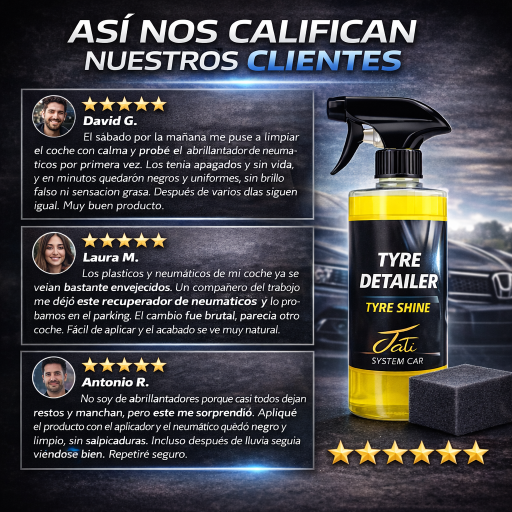 detail de neumáticos coche con resultado profesional