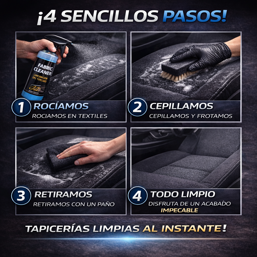 eliminar manchas en asiento de coche con limpiador textil