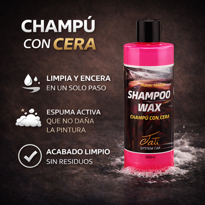 lavado de coche con champú con cera de carnaúba efecto encerado visible y acabado brillante