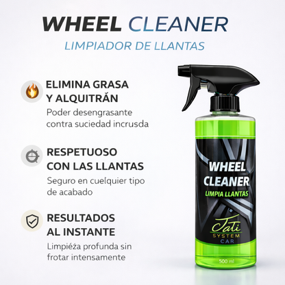 limpia llantas pH neutro que limpia sin dañar llantas de aluminio, pintadas o cromadas
