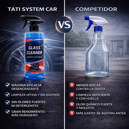 aplicación de limpiacristales coche en superficie acristalada