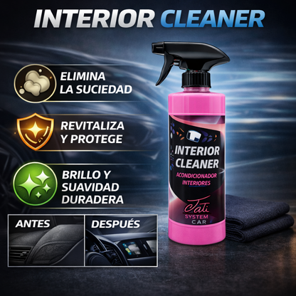 PACK LIMPIEZA INTERIOR - 4 PRODUCTOS - 500ml - 4 BAYETAS