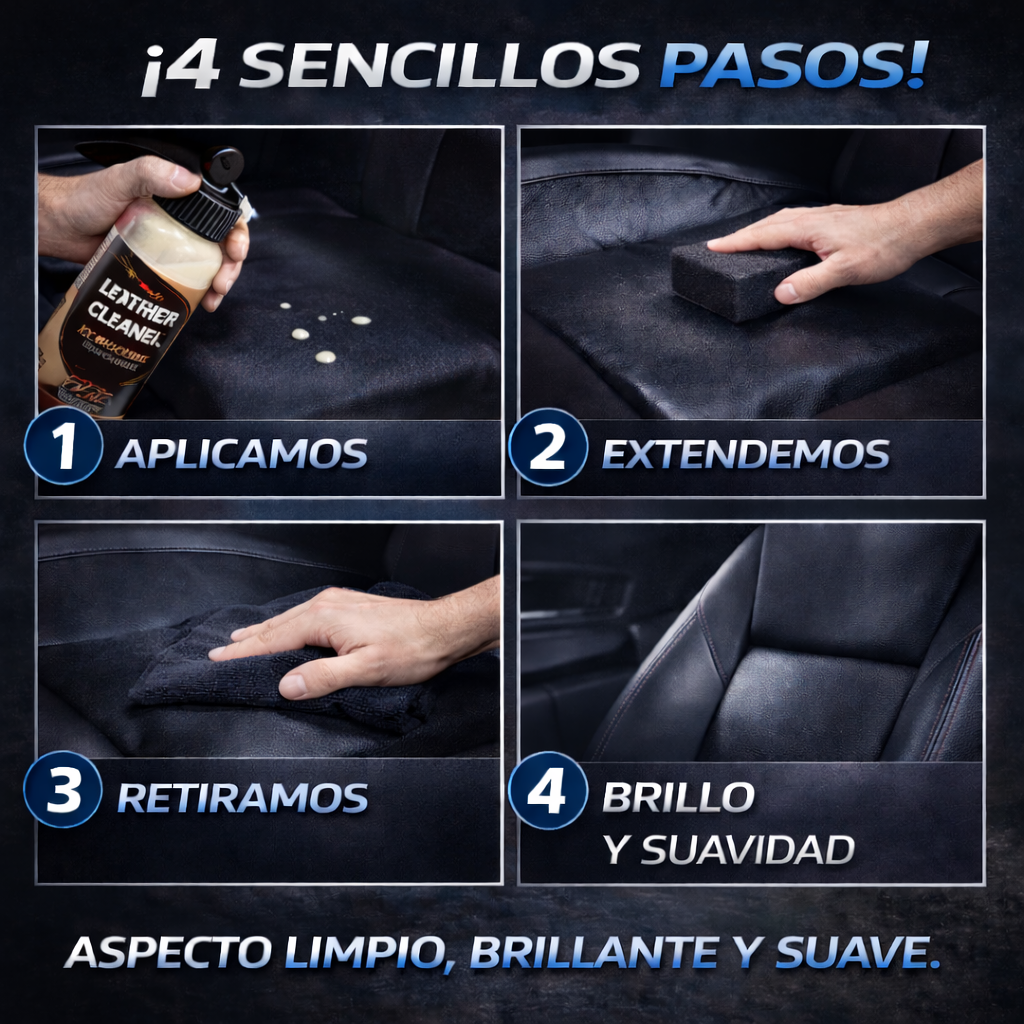 mantenimiento piel coche detailing con acabado uniforme