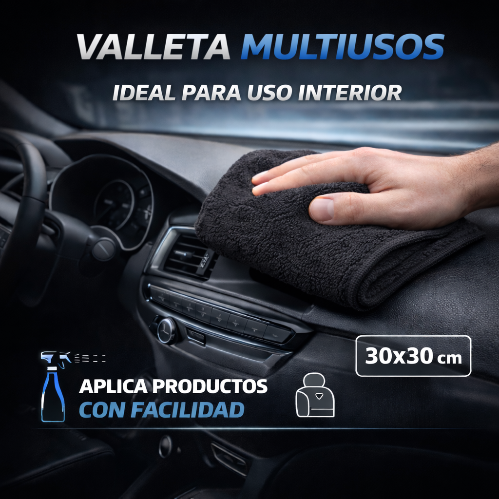 microfibra y aplicadores para limpieza interior y exterior coche