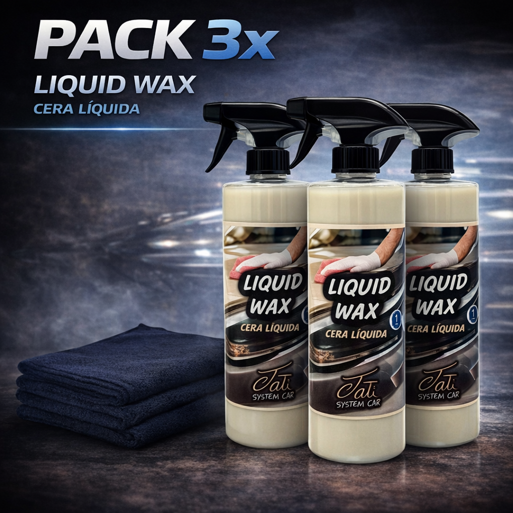 pack 3 cera líquida coche 500ml para carrocería
