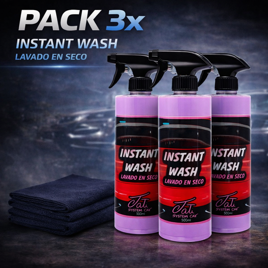 pack 3 lavado en seco coche 500ml para interior y exterior